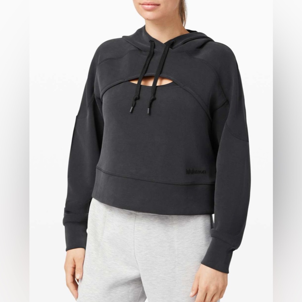 Lululemon Get Centred Crop Hoodie Black NWT 8